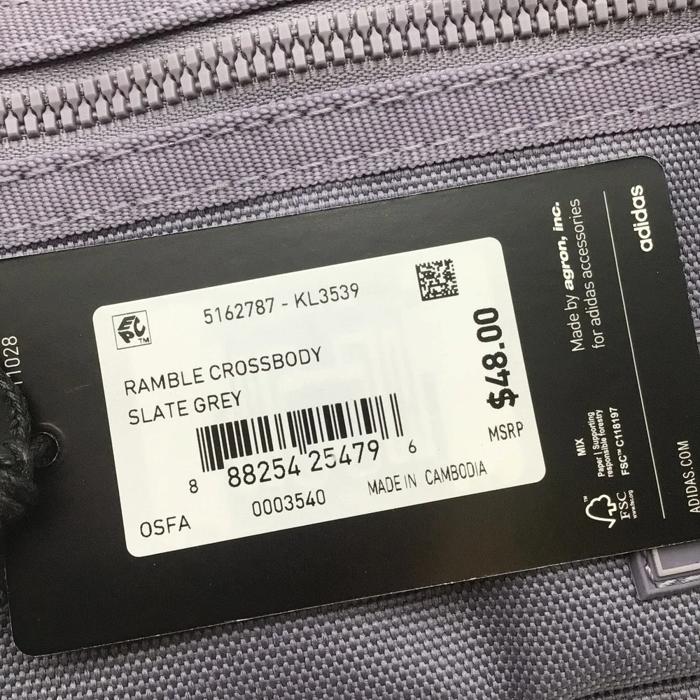 Adidas Ramble Crossbody Bag Fanny Pack Slate Grey KL3539 NEW